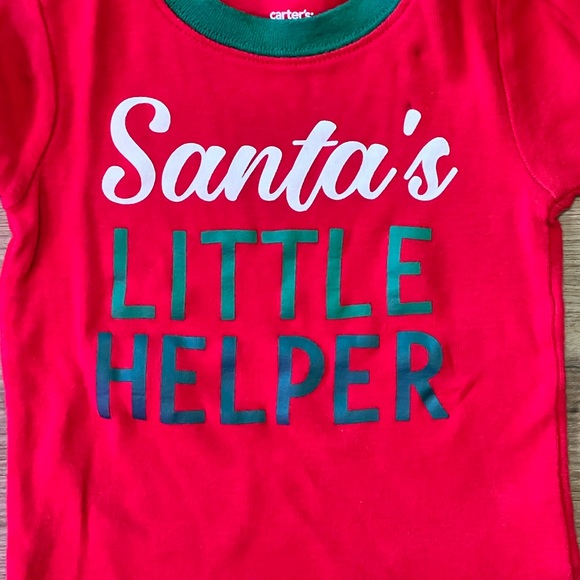Carter’s Santa Little Helper Pajamas, size 18m, red and green - Picture 2 of 5